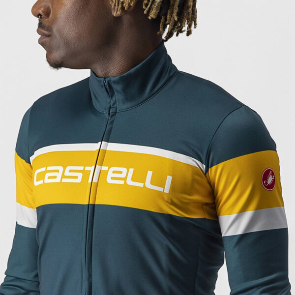 Bluza cu maneca lunga Castelli Passista, turcoaz/galben - Wheelsports